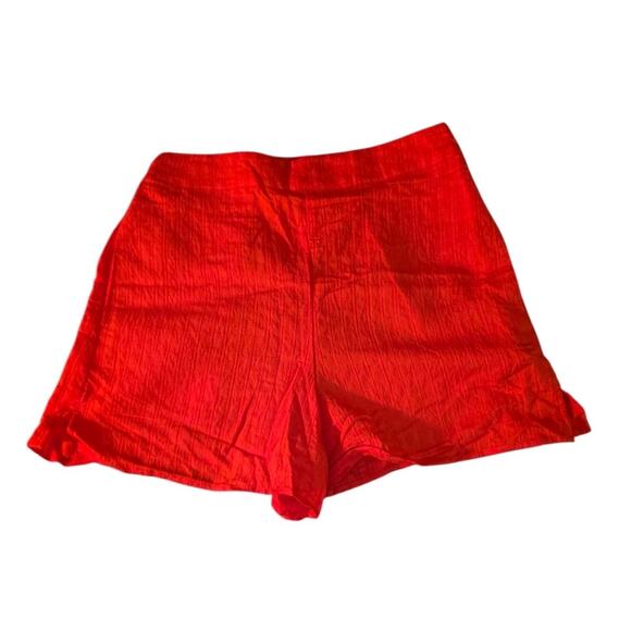 Nwt Mng By Mango Women Sz XS Red Dressy Shorts Pockets - Picture 1 of 8